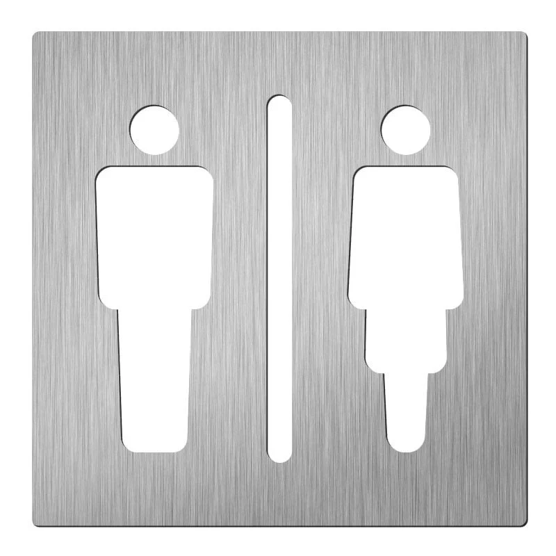 Pictogram heren/dames vierkant | Hardbrass | RVS