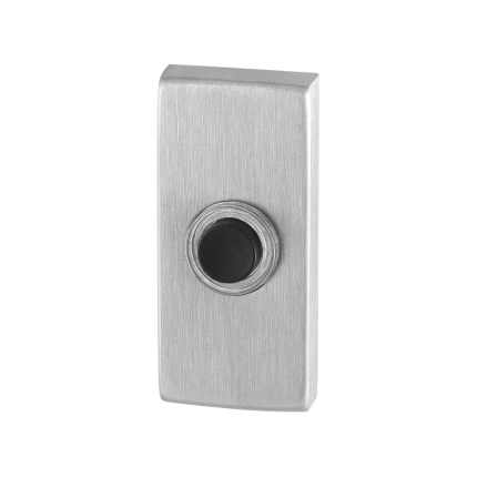 Beldrukker rechthoekig met zwarte button | GPF | RVS