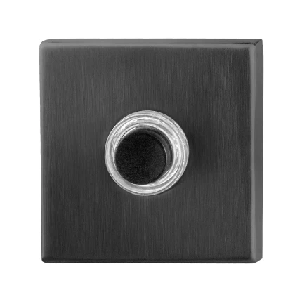 Beldrukker vierkant met zwarte button | GPF | PVD antraciet