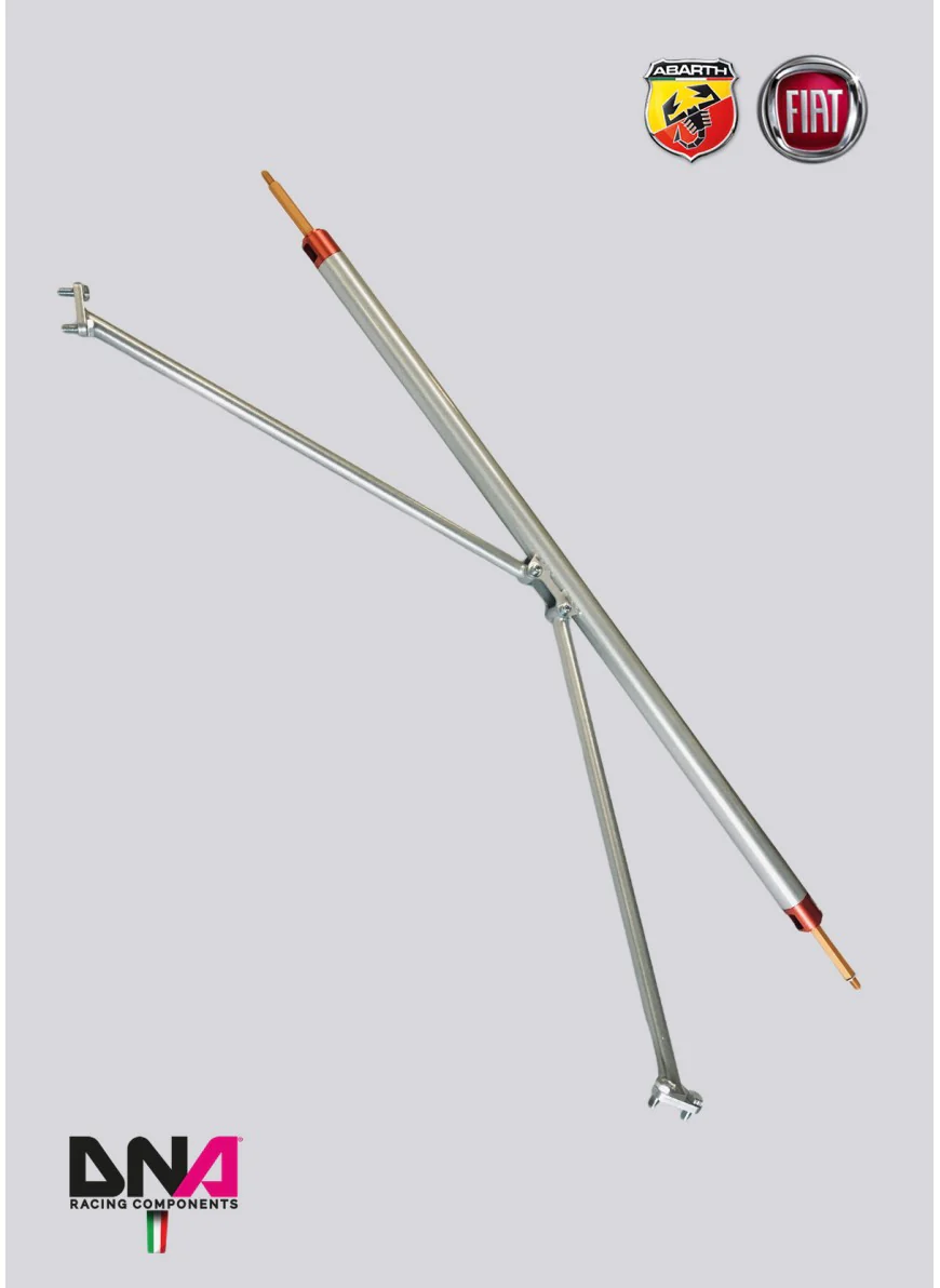 DNA Racing four-seater rear strut bar with tie rods kit Abarth 500/595/695