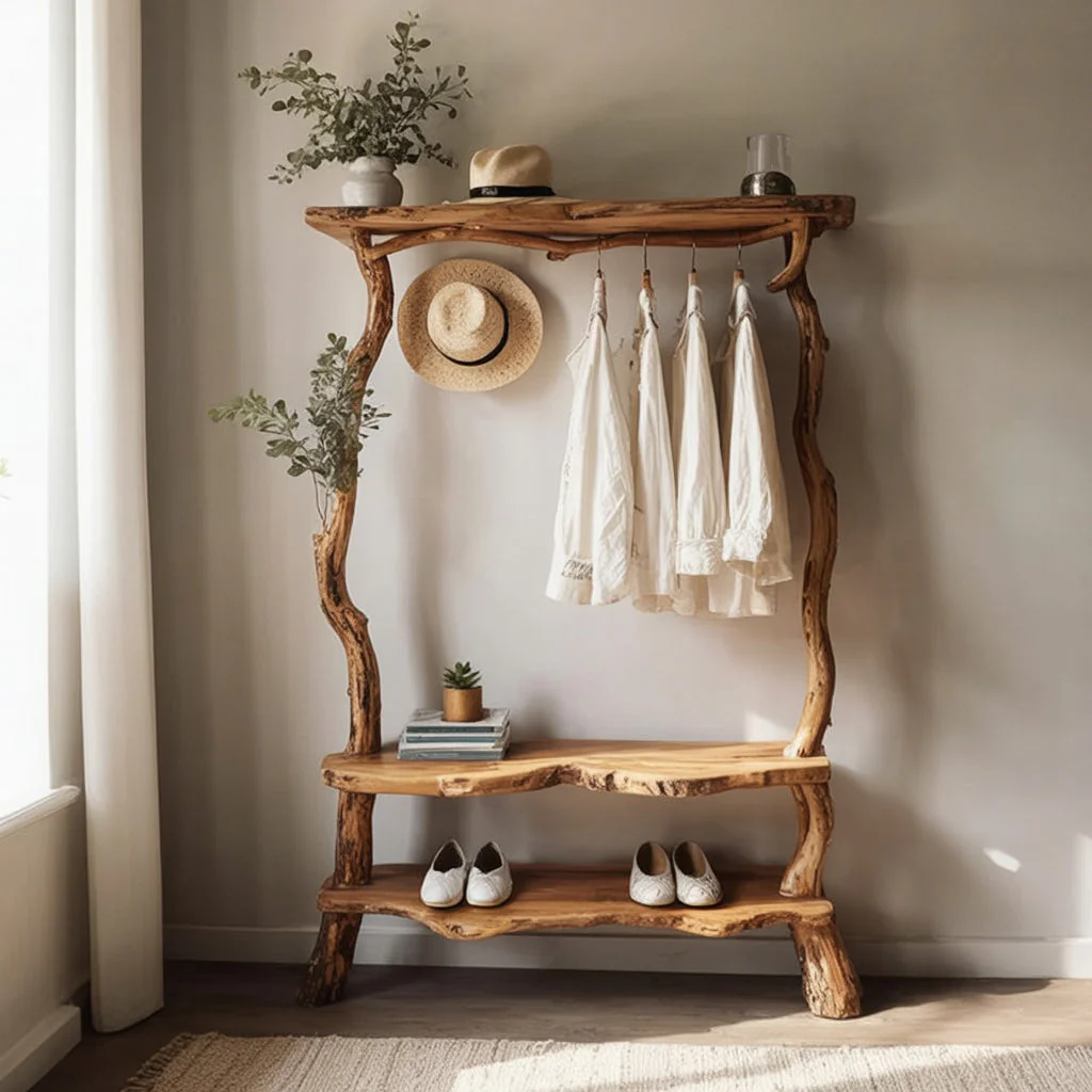 Kapstok van Boomtakken – Driftwood Massief Hout Wandrek