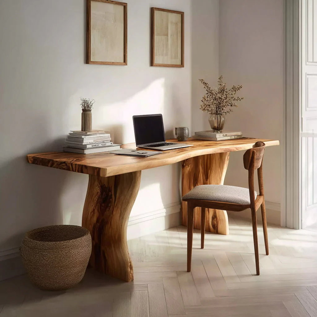 Live Edge Schrijfbureau van Massief Hout – Handgemaakt Thuiskantoor