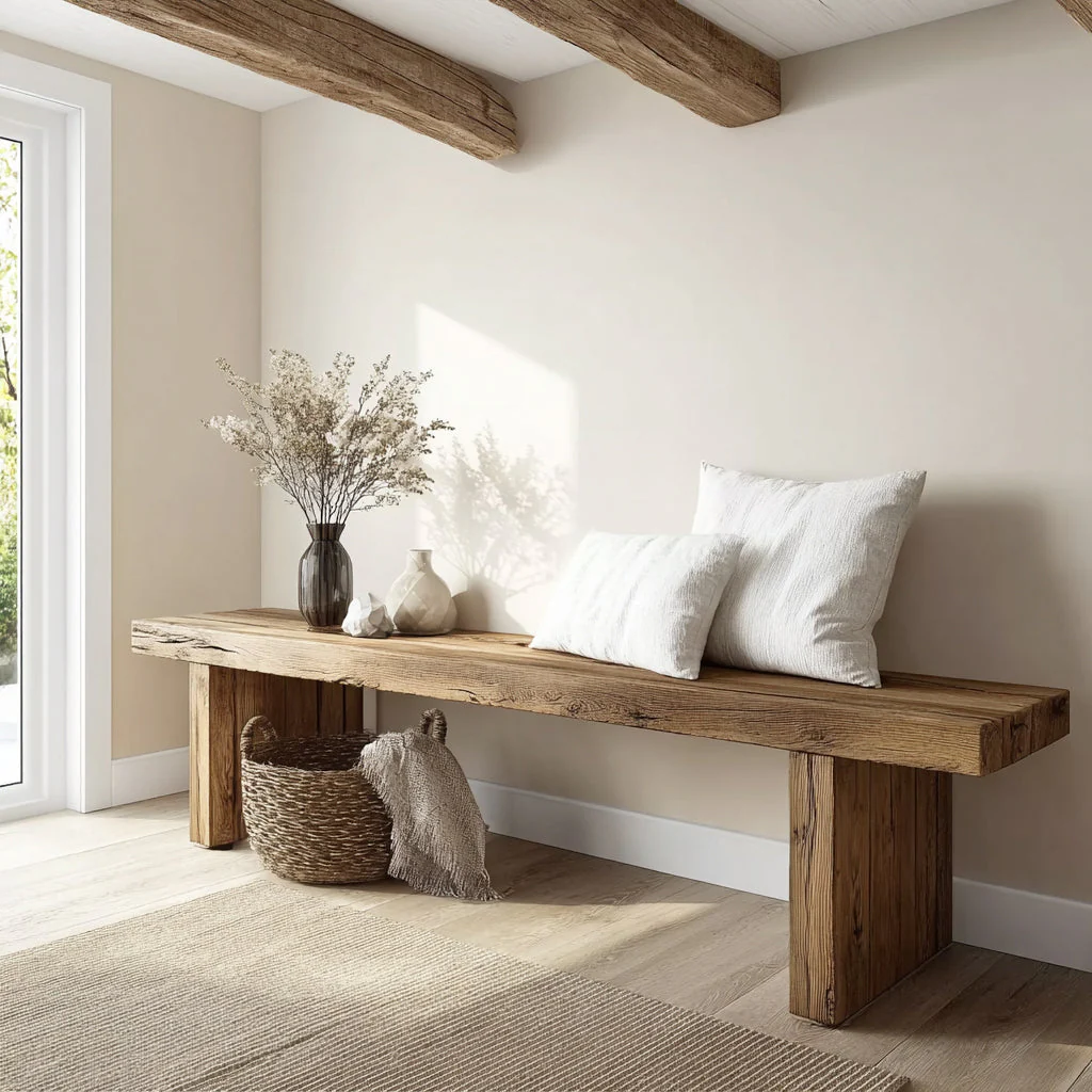 Handgemaakt Massief Houten Sidetable – Rustiek Farmhouse Meubel voor Entree of Hal