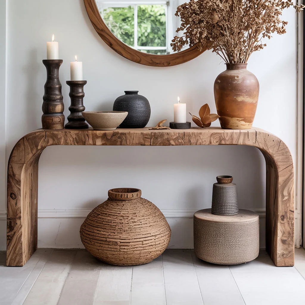 Boerderijstijl Houten Consoletafel – Rustieke Gerecyclede Haltafel