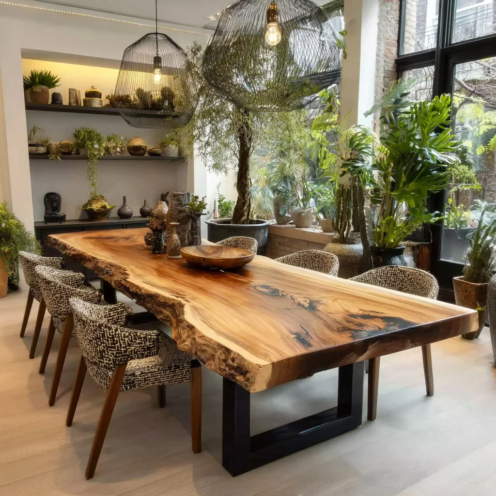 Handgemaakte Eettafel met Leefrand van Massief Hout – Rustieke Boerderijstijl
