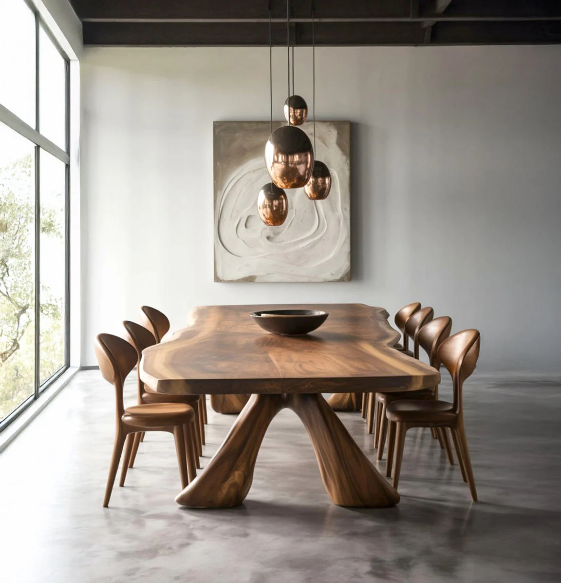 Handgemaakte Massief Houten Live Edge Eettafel – Eigentijds Organisch Modern Meubel