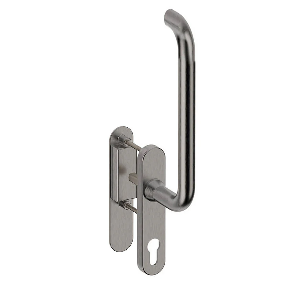 Hefschuifbeslag Stockholm gebogen PC69 | Hardbrass | RVS