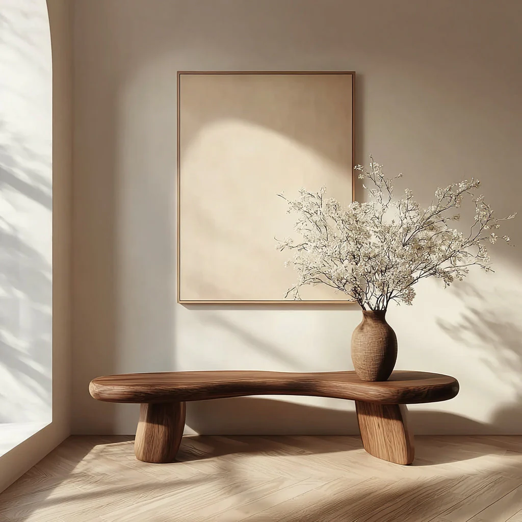 Rustieke Massief Houten Bank – Handgemaakt Live Edge Zitbank voor Hal, Woonkamer of Slaapkamer