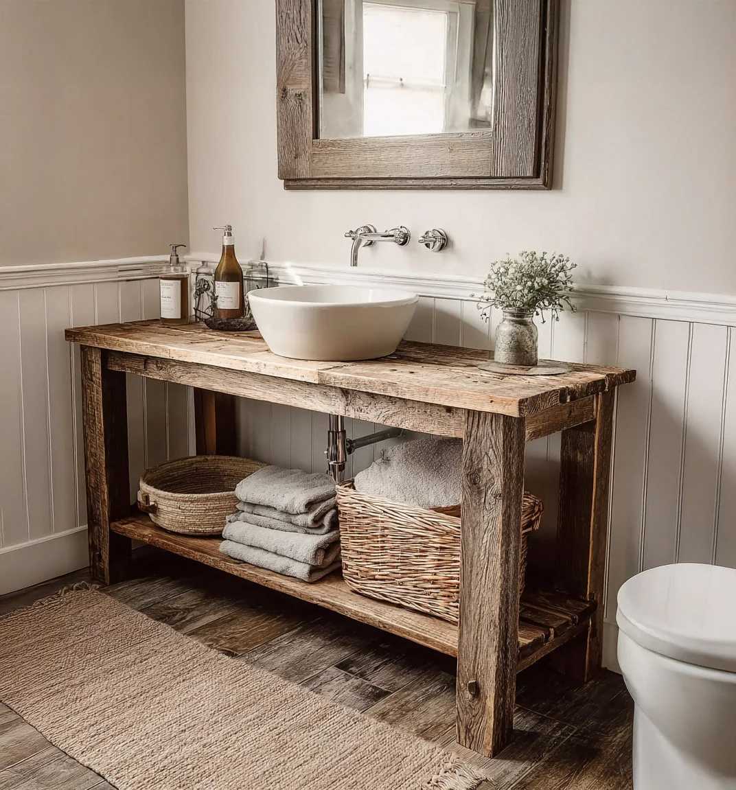 Rustieke Houten Sidetable – Handgemaakt Boerderijstijl Halmeubel en Cadeau