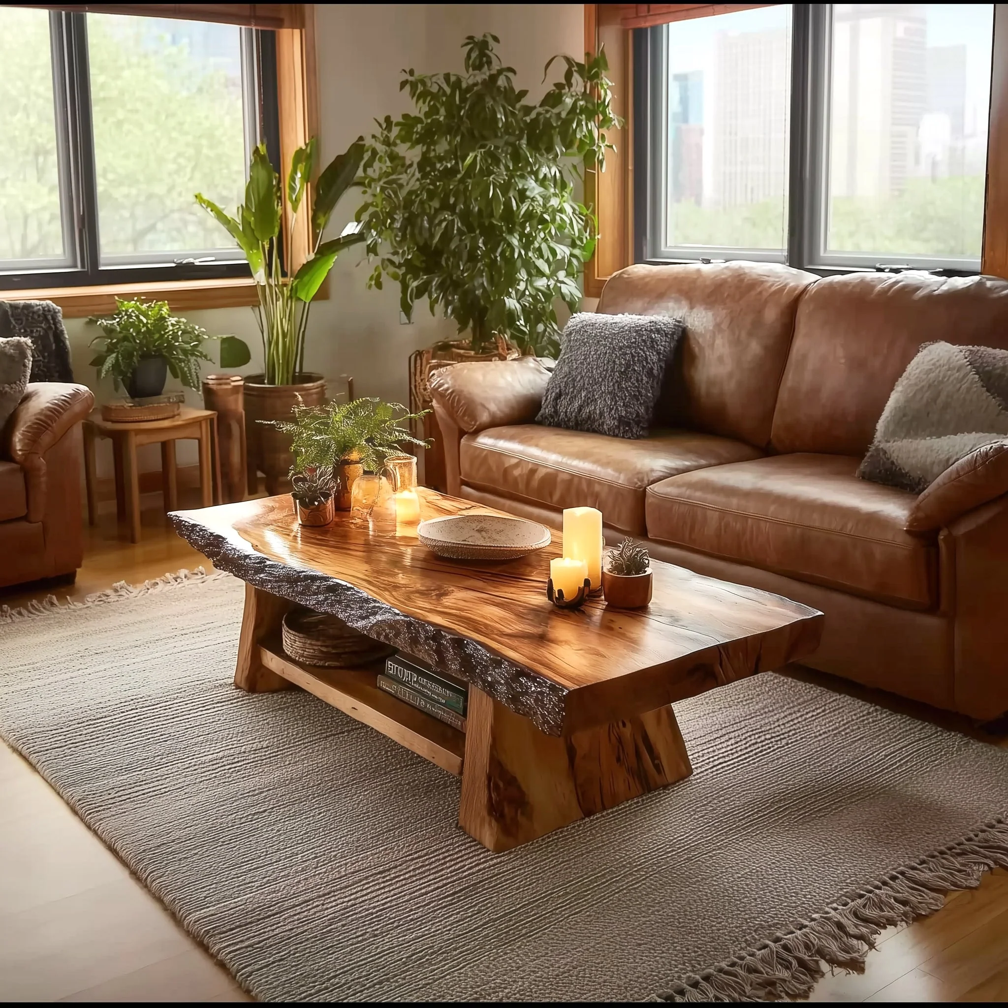 Salontafel / Bijzettafel – Rustiek, Handgemaakt, Mid-Century Vintage Meubel