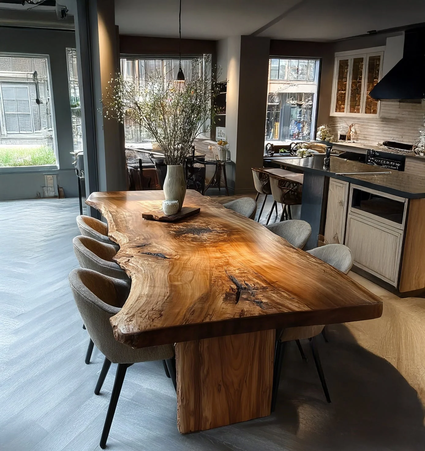 Handgemaakte Eettafel met Leefrand van Massief Hout – Op Maat Gemaakt