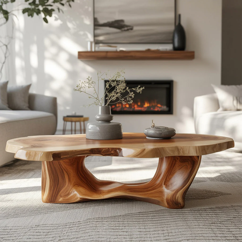 Handgemaakte Driftwood Salontafel – Gerecyclede Houten Tafel voor de Woonkamer