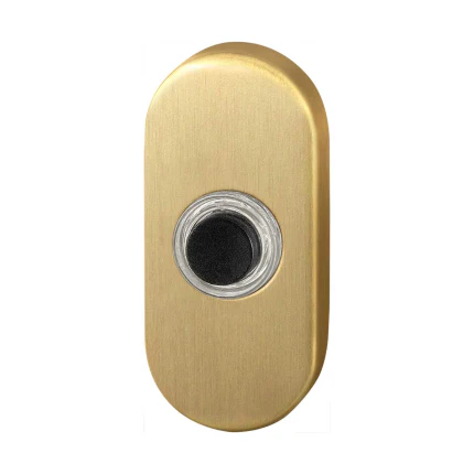 Beldrukker ovaal met zwarte button | GPF | PVD mat messing