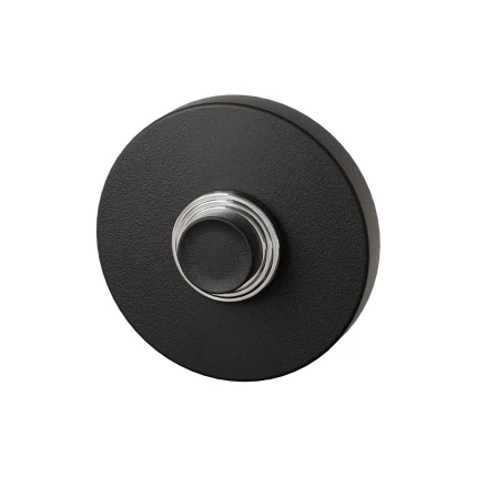 Beldrukker rond met zwarte button | GPF | zwart