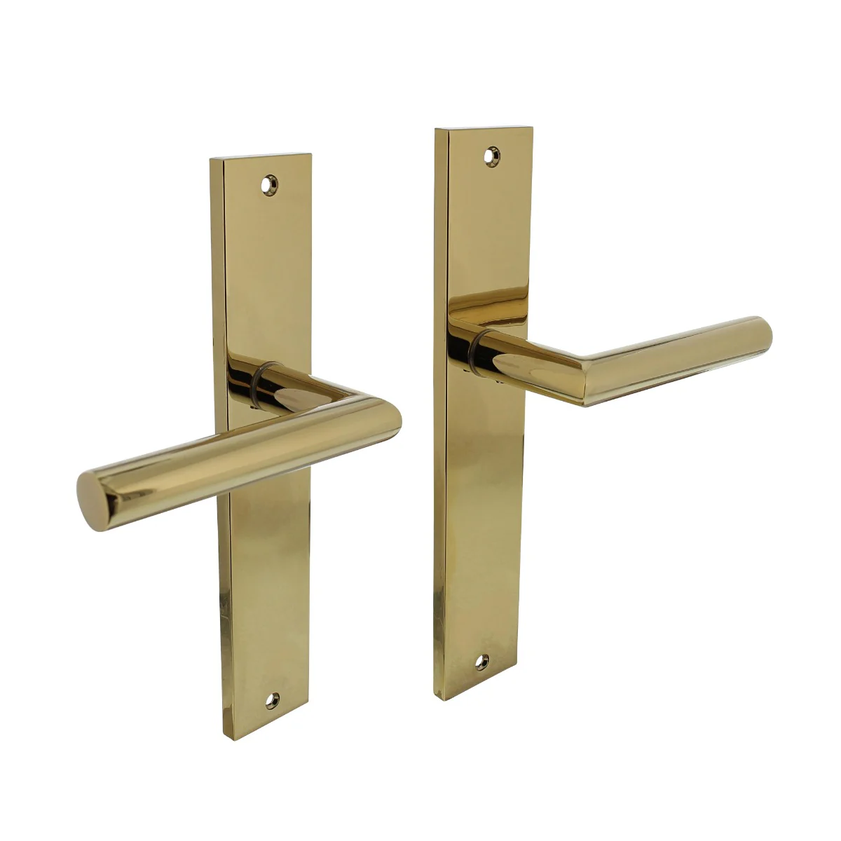 Deurklinken Bastian op schild | Intersteel | Messing PVD