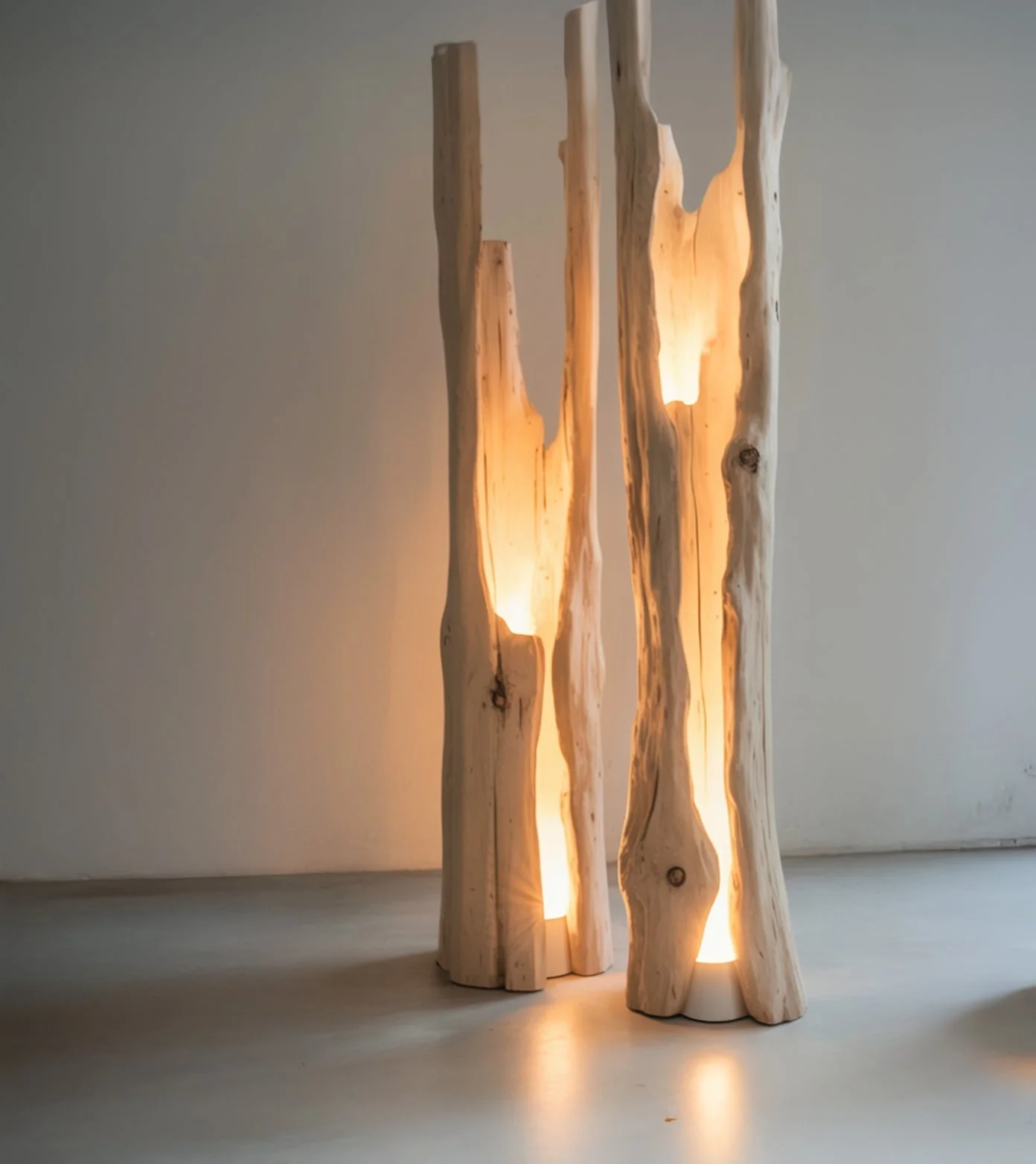 Handgemaakte Houten Driftwood Staande Lamp – Rustiek Design voor Thuisdecoratie