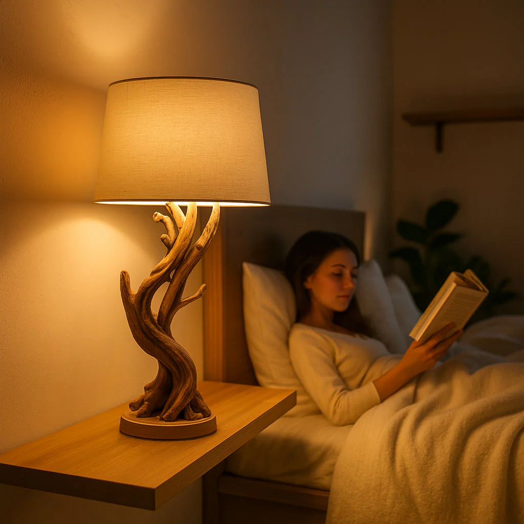 Vloerlamp van Dennenhout – Handgemaakt, Rustiek Boomdesign voor Woonkamer