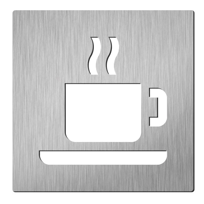 Pictogram koffie vierkant | Hardbrass | RVS