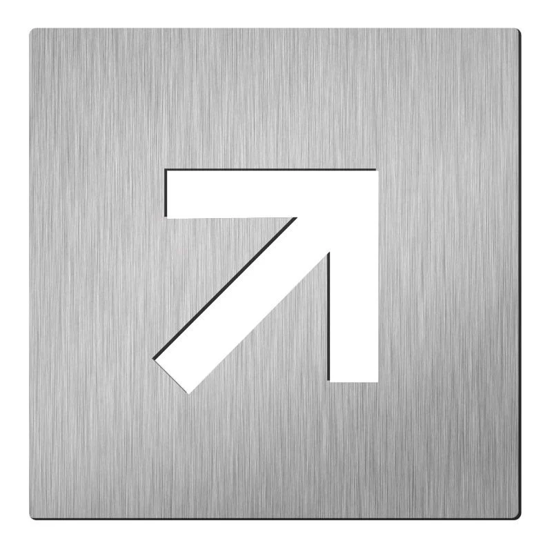Pictogram pijl diagonaal vierkant | Hardbrass | RVS