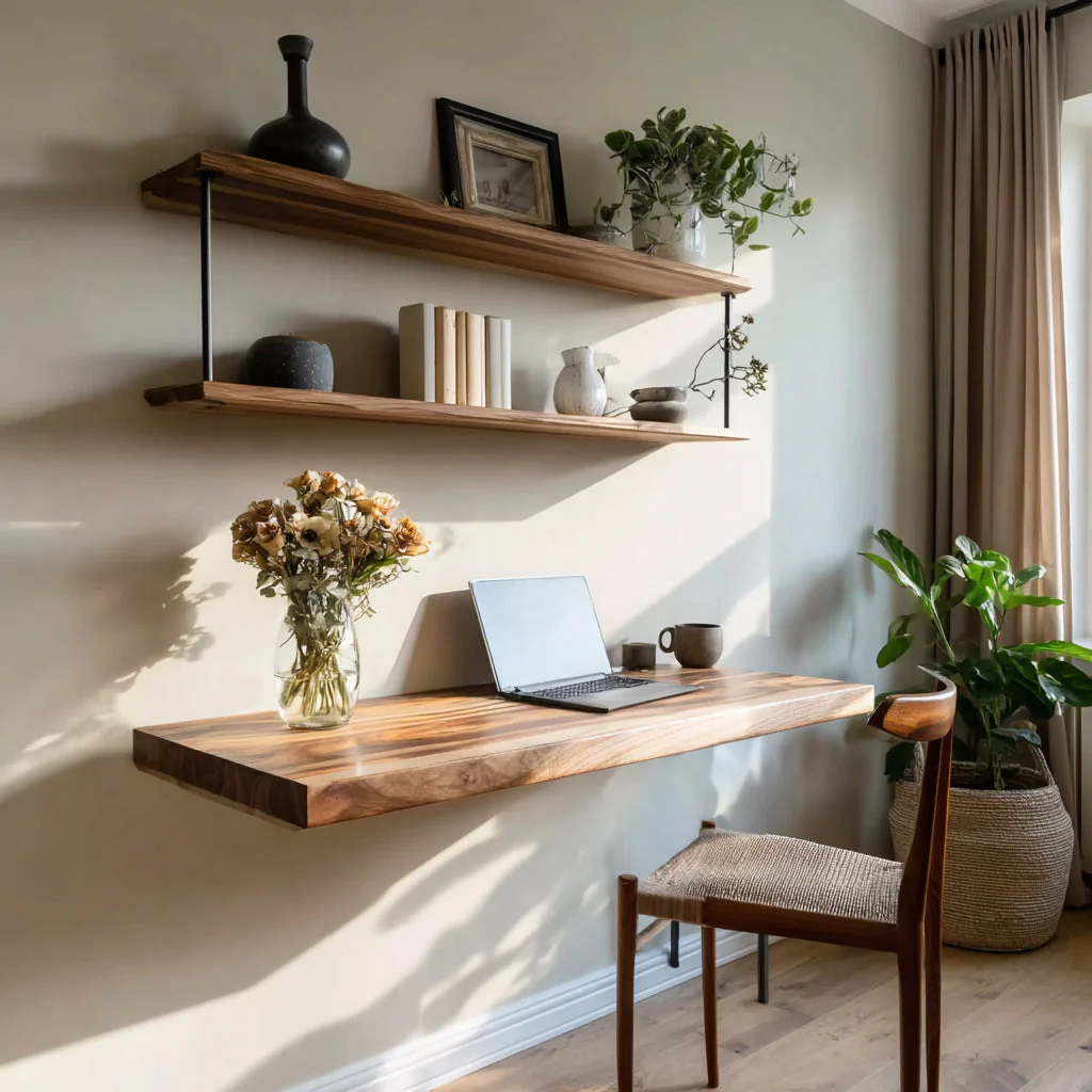 Mid-Century Modern Bureau van Massief Hout – Handgemaakt Schrijftafel
