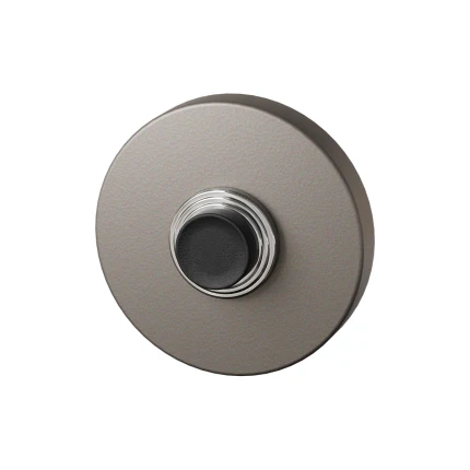 Beldrukker rond met zwarte button | GPF | mocca