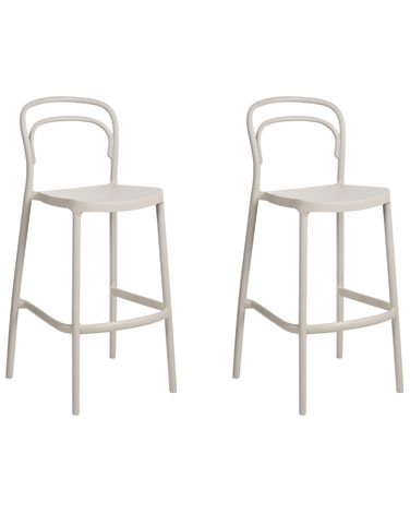 Lot de 2 chaises de bar de jardin PORANO Beige