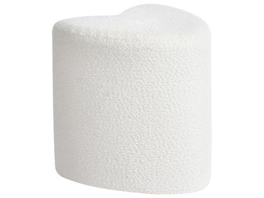 Pouf SCOTIA Tissu chenille Blanc cassé