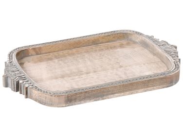 Decorative Tray ASIUT Mango Wood Light Brown