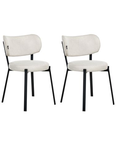 Lot de 2 chaises de salle à manger BRONTE Tissu Beige clair