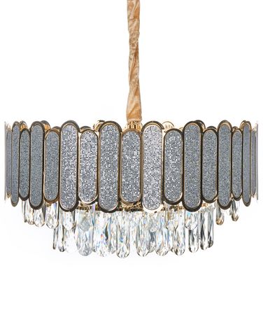 Chandelier AGUARICO Glass Brass