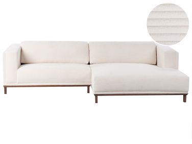 Hoekbank 4-zits VENG Corduroy Lichtbeige linkszijdig