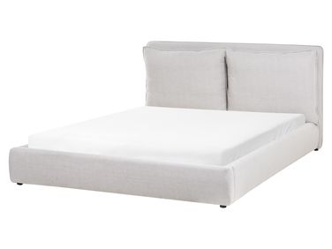 Lit à eau Tissu BAJONNA 160 x 200 cm Gris clair