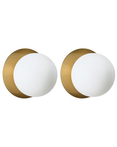 Lot de 2 lampes murales BOUBLE Métal Doré