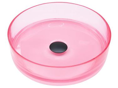 Countertop Basin TOLOSA ⌀ 360 mm Solid Surface Pink