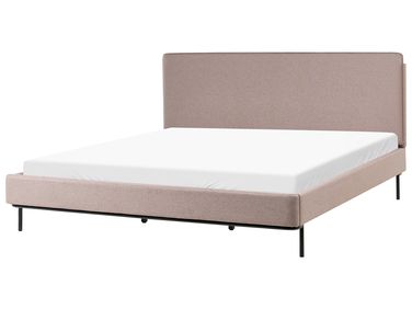 Lit avec sommier Tissu CORIO 180 x 200 cm Taupe