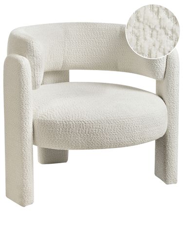 Fauteuil BUREA Chenille Gebroken wit