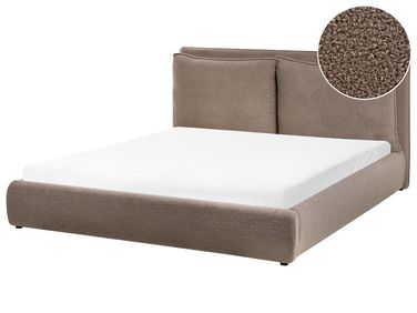 Lit avec sommier Bouclé BAJONNA 160 x 200 cm Marron