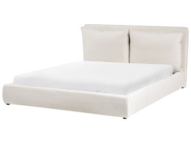 Lit à eau Tissu BAJONNA 160 x 200 cm Beige clair