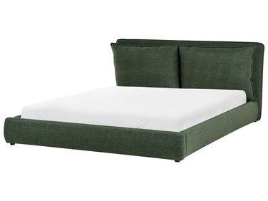 Lit à eau Tissu BAJONNA 180 x 200 cm Vert foncé