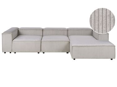 Modulaire hoekbank 4-zits ARDAL Corduroy Taupe linkszijdig