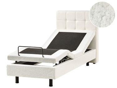 Lit réglable Bouclé DUKE 80 x 200 cm Blanc cassé