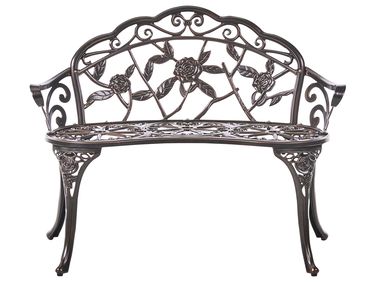 Garden Bench PIURA 88 cm Metal Dark Brown