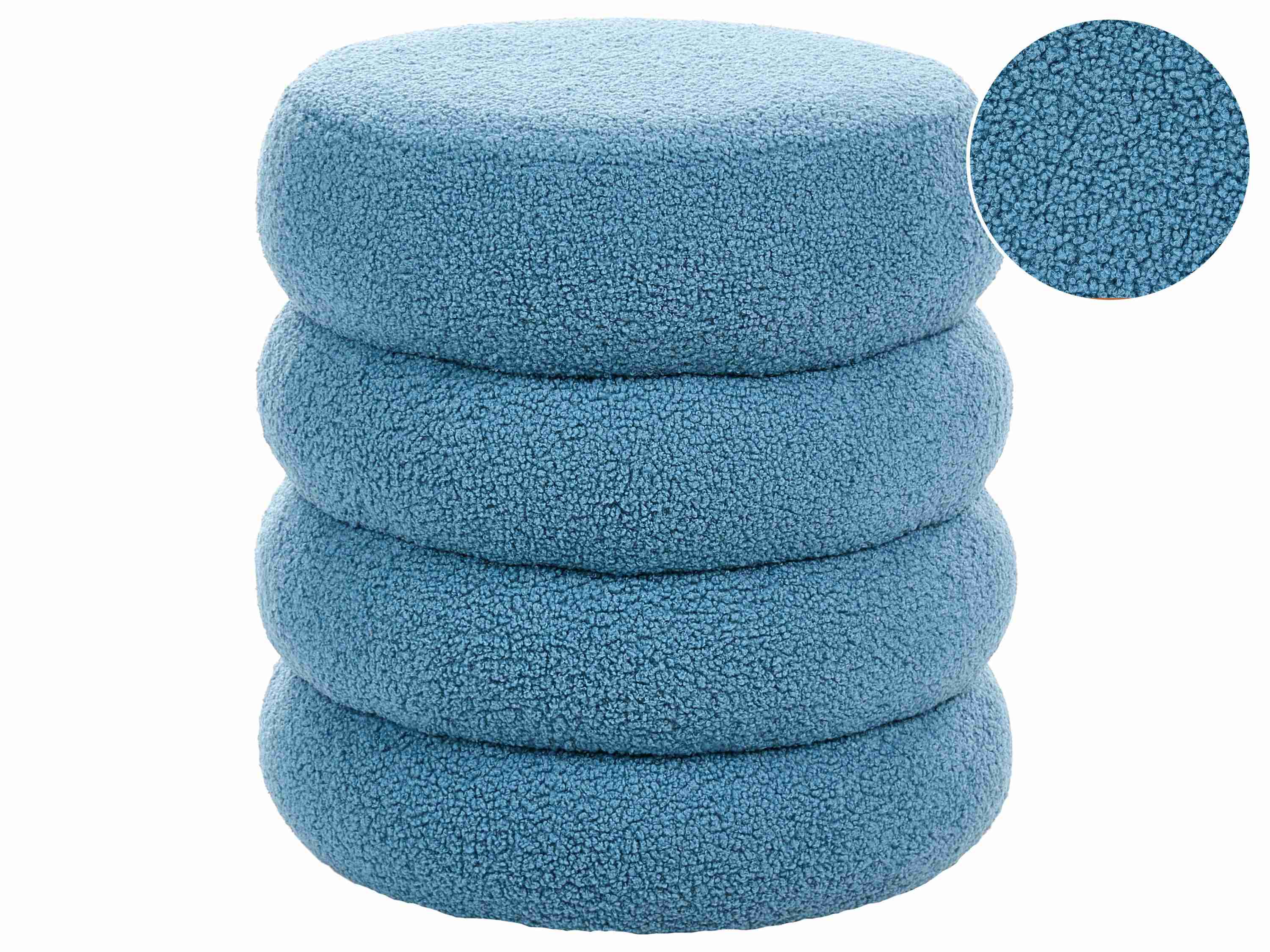 Poef SUMPTER Bouclé Blauw
