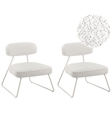 Set van 2 fauteuils FROVI Stof Gebroken wit