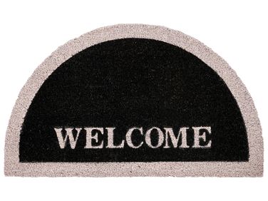 Paillasson BUHI Noir 45 x 75 cm Texte Fibre de coco