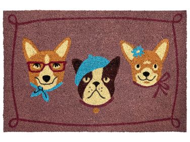 Paillasson BABABU Multicolore 60 x 90 cm Chien Fibre de coco