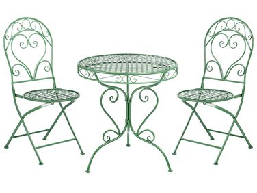 Bistro Set ALBINIA Metal Green