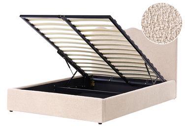 Lit ottoman Bouclé NANTERRE 140 x 200 cm Beige