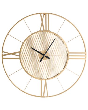Horloge murale BLAMERE 80 cm Métal Doré