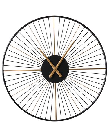 Horloge murale SAZAIS 80 cm Métal Noir